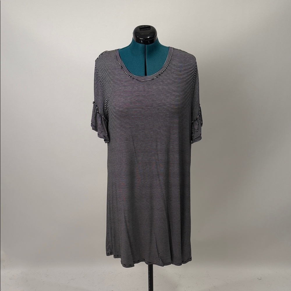 Mossimo Supply Co. Black and White Striped T-Shirt Dress